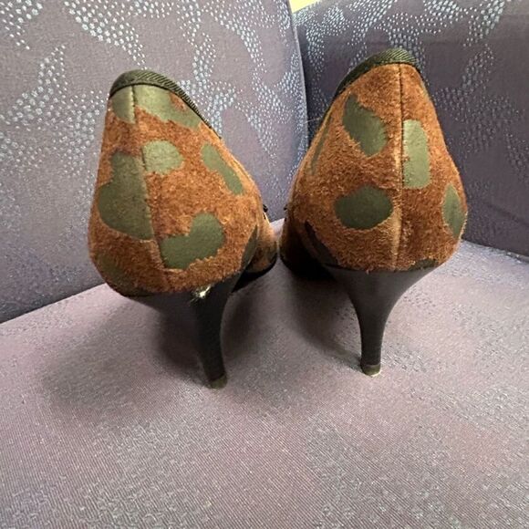 ASH Leopard animal print size 40/ 9.5 pointed toe bow accent heels mobwife - Picture 5 of 7